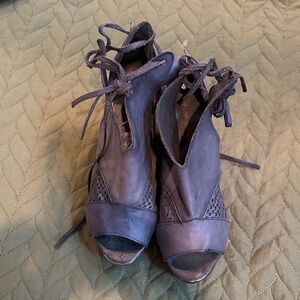 Free People Purple/blue Lace-Up Peep Toe Heels